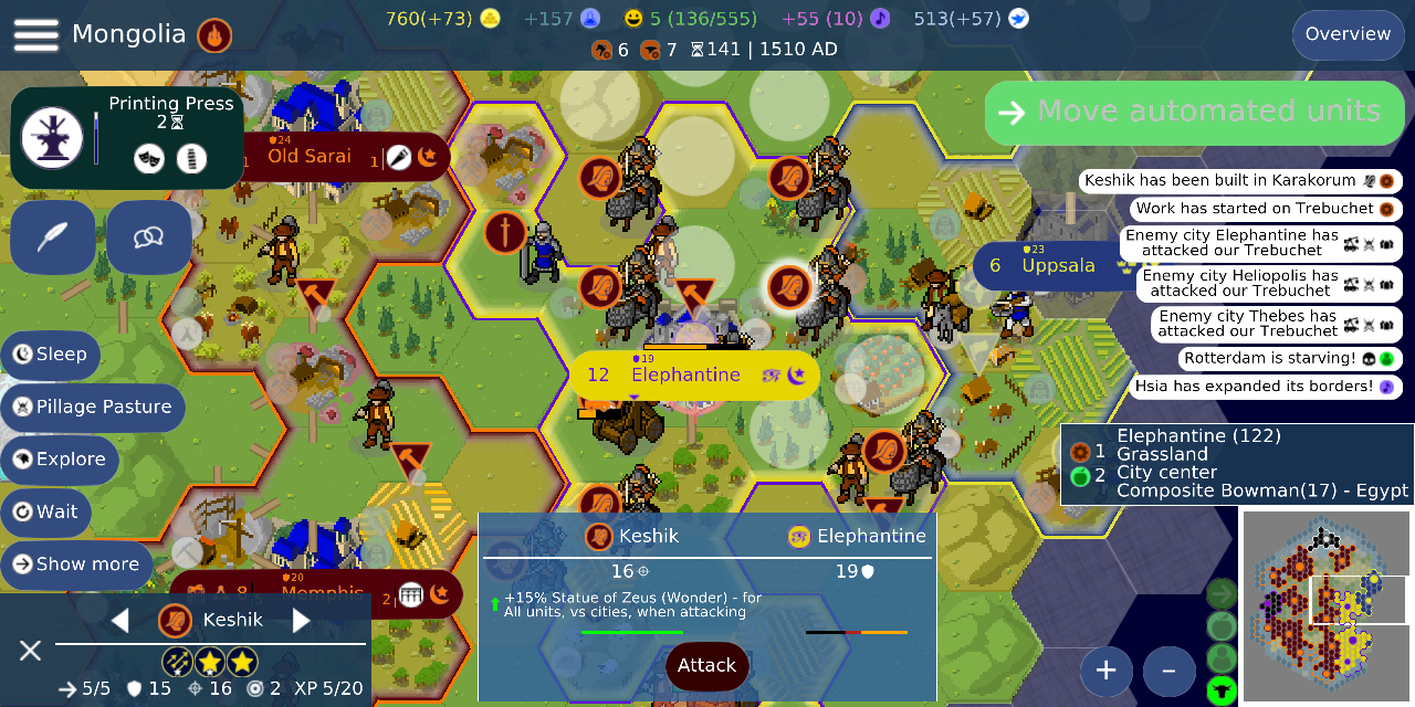 World screen — Unciv official repository screenshot
