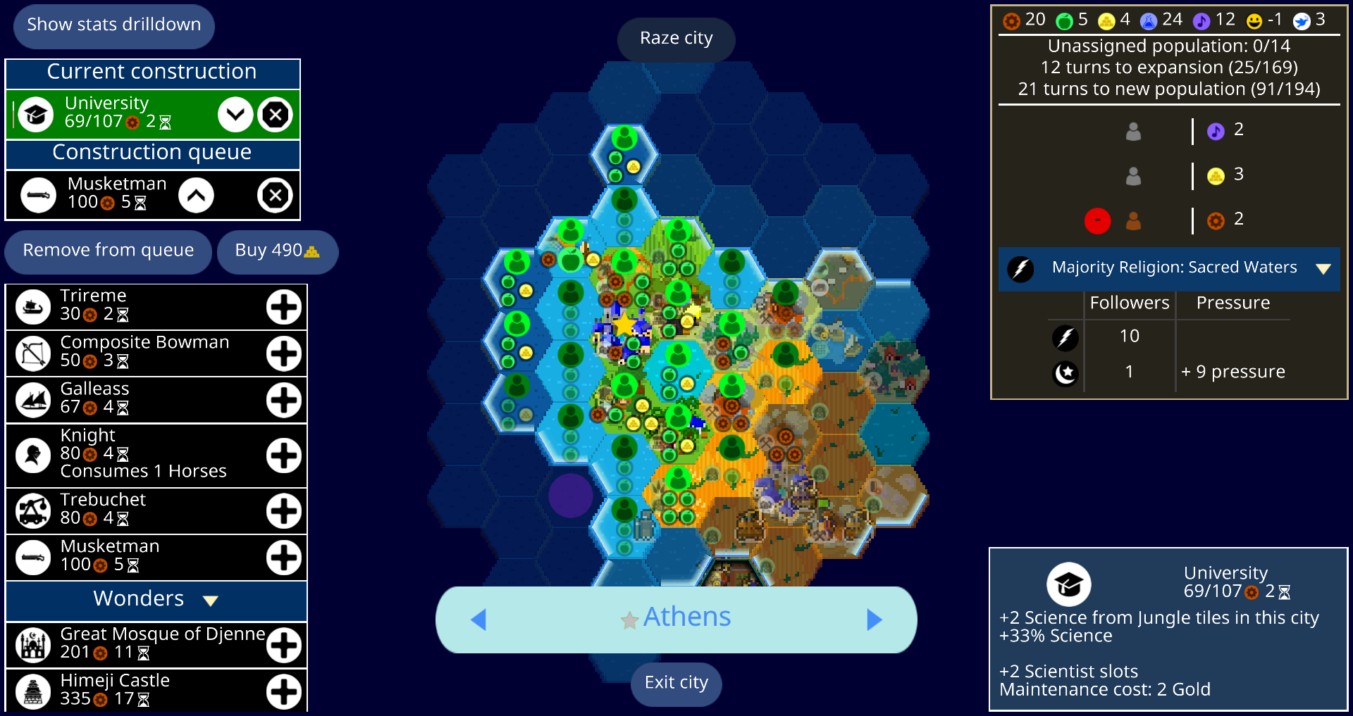 City screen — Unciv official repository screenshot